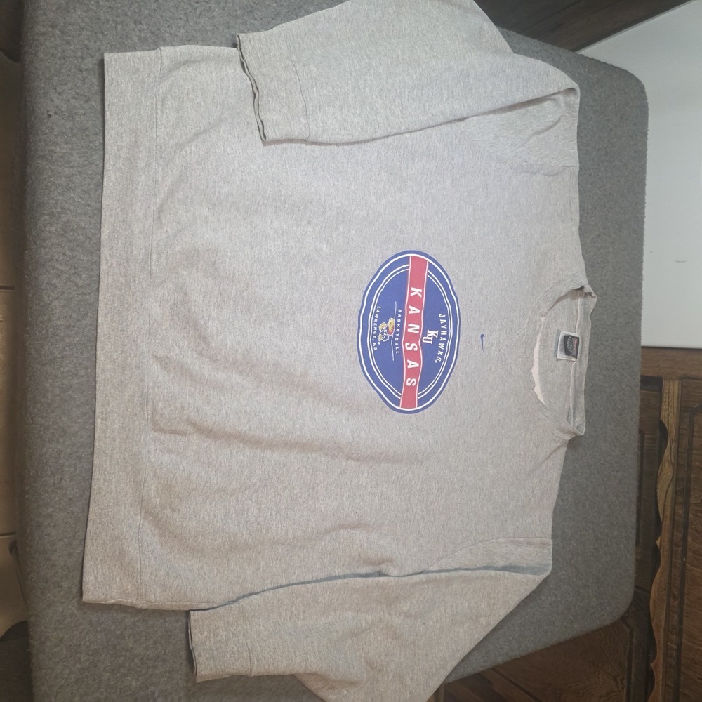 vintage Nike Team University of Kansas Jayhawks basketball crewneck Large H2
